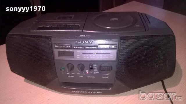 sony cfd-v14 cd/radio cassette corder-внос швеицария, снимка 3 - Ресийвъри, усилватели, смесителни пултове - 12794227
