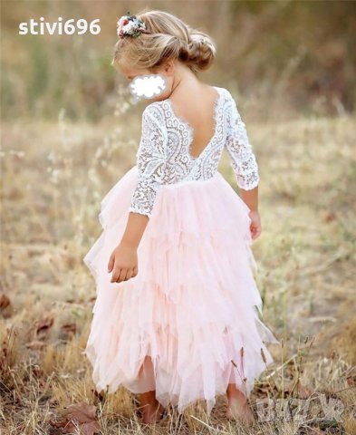 Детска рокля ефирна бледо лилава 2/3/4 год. Ново, снимка 4 - Детски рокли и поли - 24207195
