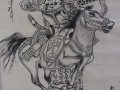 Картина Чингиз хан на кон върху оризова хартия от Монголия, снимка 10