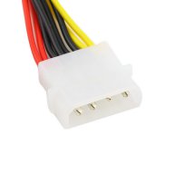 Нов 4 Pin IDE Molex за 2 от 15 Pin Serial ATA SATA HDD захранващ кабел букса букси за компютър , снимка 2 - Кабели и адаптери - 17339098