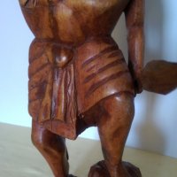  Дървена фигура на Африкански ловец , снимка 3 - Антикварни и старинни предмети - 25206072
