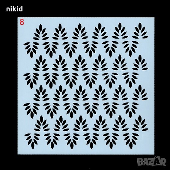Подредени ситни листенца шаблон стенсил спрей за торта украса кекс декорация с пудра захар, снимка 1