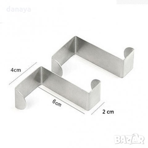 942 Комплект от 2 броя метални закачалки за кухненски шкаф или врата, снимка 7 - Други - 25512300