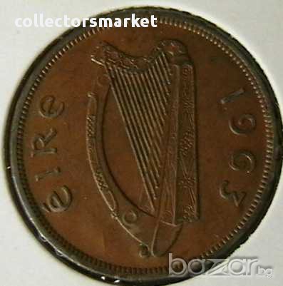 1 пени 1963, Ирландия, снимка 2 - Нумизматика и бонистика - 14453638