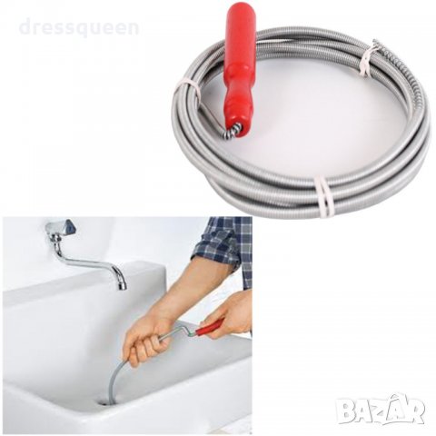 1802 Метална спирала за отпушване на канали 3 метра, снимка 6 - Други стоки за дома - 23495756