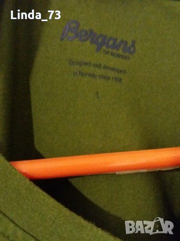 Мъж.тениска-"Bergans"/памук+ликра/,цвят-маслено зелен/олива/. Закупена от Германия., снимка 4 - Тениски - 21859428