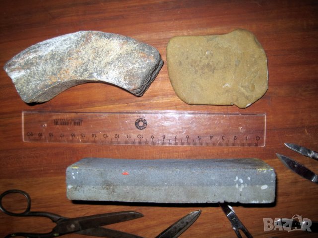 Стари занаятчийски брусове за заточване на ножове, ножици и др. инструменти, масат, точило, камък, снимка 2 - Колекции - 23135312