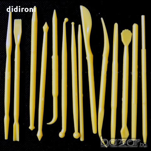 14бр. двустранни инструмента за моделиране на фондан, марципан, снимка 1