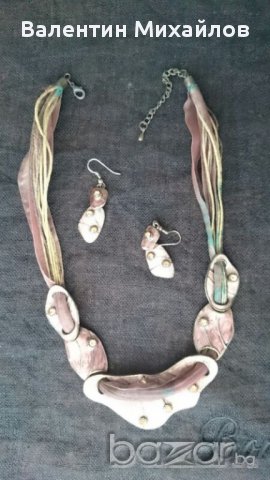 Комплект колие , обеци и брошка., снимка 3 - Бижутерийни комплекти - 11262598