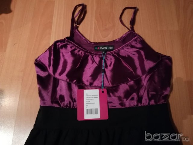 Нови рокли с презрамки в лилаво и черно и синьо и черно, снимка 3 - Рокли - 19994446