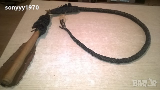 кожен камшик/бич-с дървена дръжка-внос франция-1.7м, снимка 3 - Колекции - 25590965