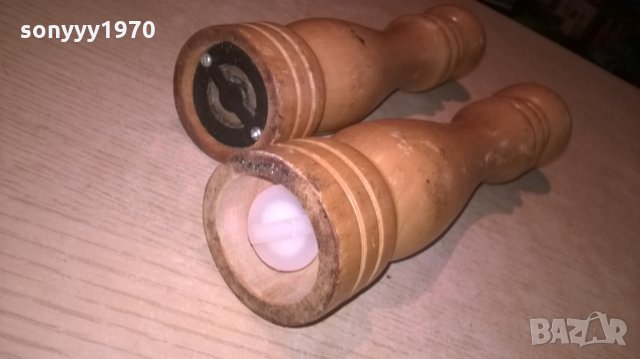 дървени прибори за сол и пипер-27х6см-внос швеицария, снимка 5 - Прибори за хранене, готвене и сервиране - 26049524