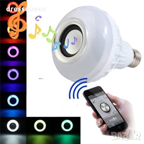 1407 Смарт крушка с блутут управление и високоговорител Е27, снимка 9 - Други стоки за дома - 24993546