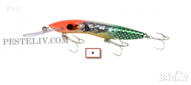 Воблер прототип на  Halco Sorcerer Дълбочина на газене 8 метра  , снимка 7 - Такъми - 23791955