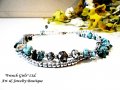 Гривна за крак от полускъпоценни камъни - тюркоаз, снимка 2