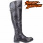 ПРОМО 🍊 HARLEY DAVIDSON 🍊 Дамски кожени ботуши над коляното в черно 35/36 номер нови с кутия, снимка 13