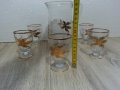 Ретро стъклени чаши и кана, снимка 4