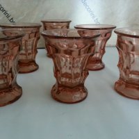 Ретро стъклени чаши цветно стъкло , снимка 4 - Антикварни и старинни предмети - 26193994