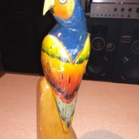 ретро колекция-папагал-дърво/лак-33х10см-внос франция, снимка 4 - Антикварни и старинни предмети - 20245035