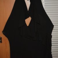 Черна рокля с воали и гол гръб, снимка 3 - Рокли - 25425069