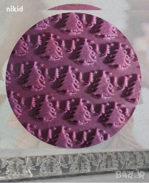 Елха Елхи Прозрачна релефна текстурна точилка за фондан украса торта сладки, снимка 1