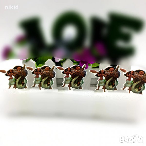 10 бр Смелата Ваяна - Moana къси топери украса декорация за мъфини кексчета торта и парти, снимка 1