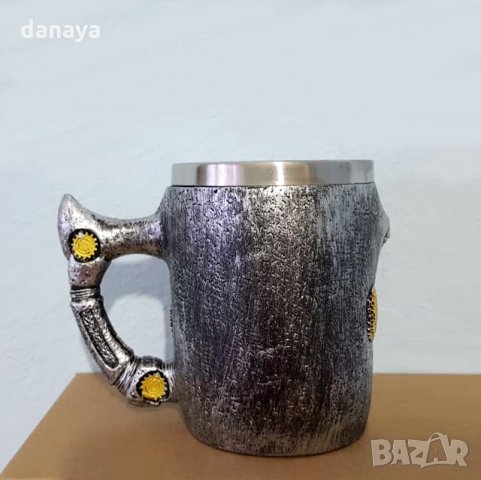 759 Метална 3D чаша череп робот сувенирна халба подарък за мъж 400ml, снимка 3 - Чаши - 24307671