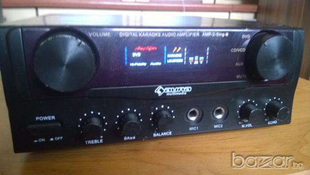 auna multimedia amp-2 sing-2 digital karaoke audio amplifier-швеицария, снимка 2 - Ресийвъри, усилватели, смесителни пултове - 7929436