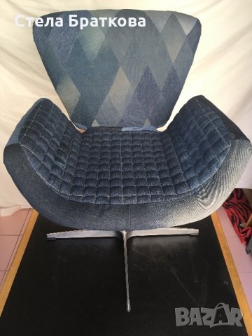 Дънкови кресла / Ръчно изработена дамаска , снимка 7 - Дивани и мека мебел - 22317721