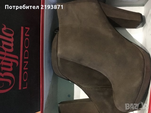 Естествена кожа набук кафяви боти Buffalo London номер 41, снимка 5 - Дамски боти - 24276973