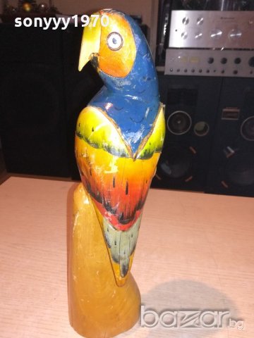 ретро колекция-папагал-дърво/лак-33х10см-внос франция, снимка 4 - Антикварни и старинни предмети - 20245035