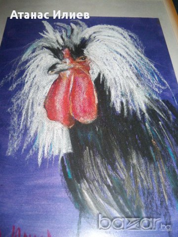 "Рошавият петел" страхотна картина от худ. Десислава Илиева, снимка 10 - Картини - 18093686