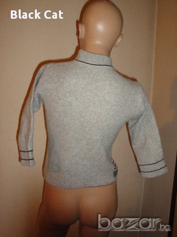 Нов кокетен сив дамски пуловер с поло яка, дамска блуза с дълъг (3/4) ръкав, топ, снимка 3 - Блузи с дълъг ръкав и пуловери - 9219696