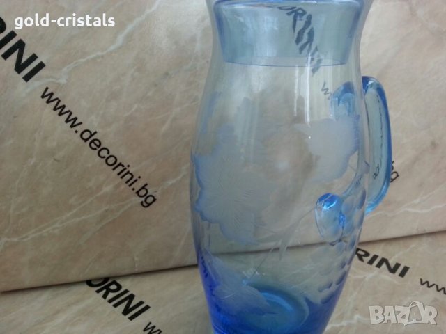 Стара руска кана с капаче цветно стъкло, снимка 10 - Антикварни и старинни предмети - 25320003