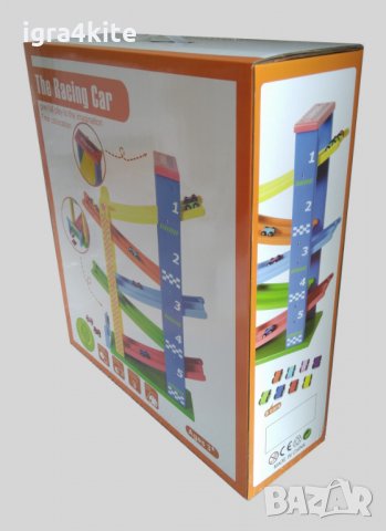 Гигантска дървена писта с 5 нива + осем колички , снимка 8 - Образователни игри - 26162290