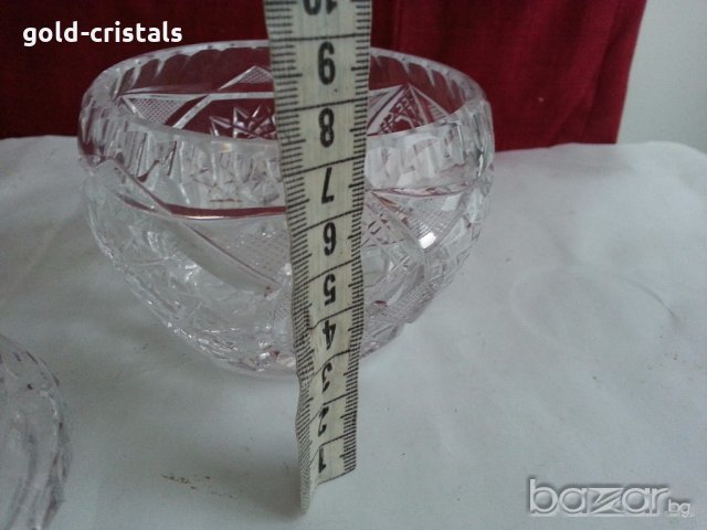 кристална купа с капак , снимка 5 - Антикварни и старинни предмети - 19785606