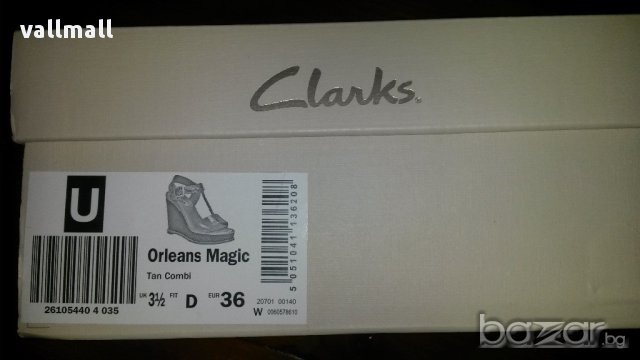 Сандали Clarks Orleans White&Brown Wedge Leather Sandals, снимка 9 - Сандали - 12407534