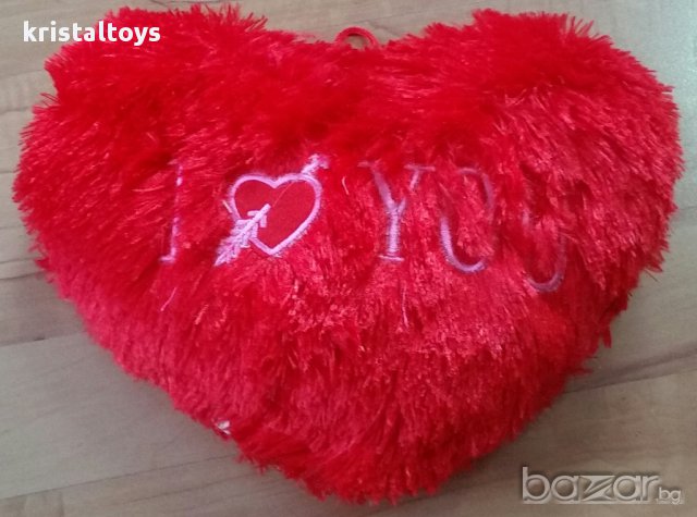 Плюшено сърце с надпис I Love you розово или червено 202566, снимка 2 - Плюшени играчки - 17232944