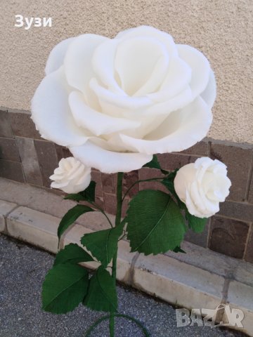 Гигантски рози от хартия, снимка 8 - Изкуствени цветя - 25247297