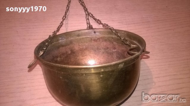 Ретро везна-мед/месинг-40х36х12см-внос швеицария, снимка 4 - Антикварни и старинни предмети - 16654393