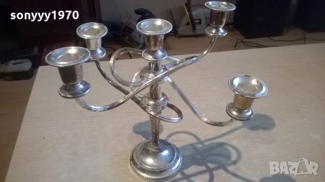 красив свещник за 5 свещи-25х25х20см-внос швеицария, снимка 7 - Колекции - 23991791