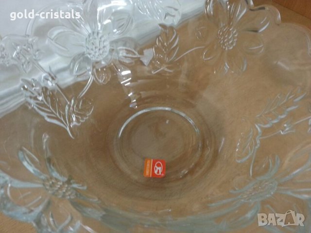Голяма стъклена купа с две купички , снимка 5 - Аксесоари за кухня - 22390435