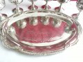 Посребрени чашки за ракия с поднос, снимка 6
