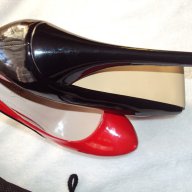 Дамски лачени червено-черни обувки с ток , снимка 8 - Дамски ежедневни обувки - 12764628
