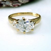 Златен пръстен КРАСИВ с цирконии 3.12 грама/размер №51, снимка 6 - Пръстени - 11250928