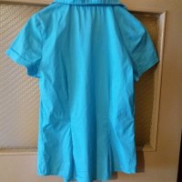 Дам.риза-"AMISU"-/памук+ликра/-тюркоазено-синя. Закупена от Италия., снимка 2 - Ризи - 22002605