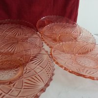   стъклени чинии цветно розово стъкло , снимка 15 - Антикварни и старинни предмети - 19926885