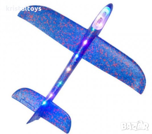 Детска играчка летящ Самолет със светлини от стиропор, снимка 1
