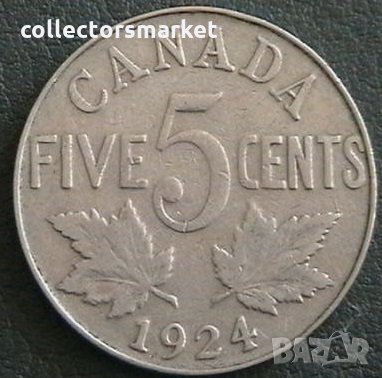 5 цента 1924, Канада, снимка 1
