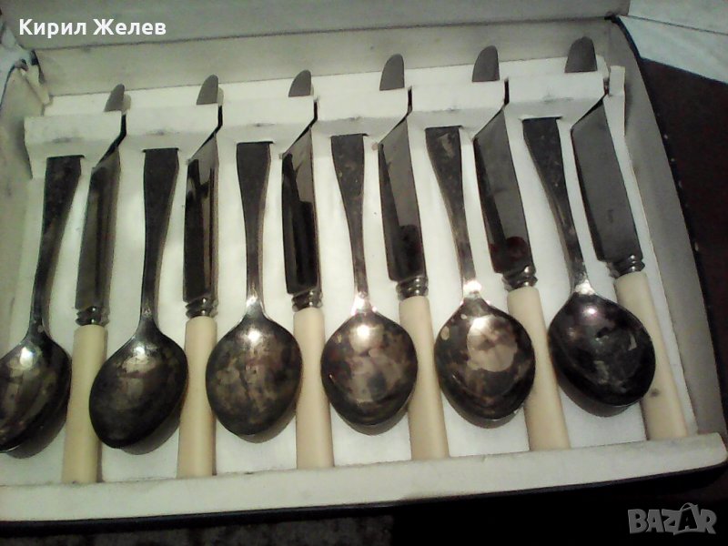 Стари руски ножчета лажички посребени , снимка 1